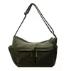 13L Corduroy Hobo Shoulder Bag with Side Storage Green color SKU reference