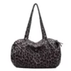 7L Leopard-Print Canvas Shoulder Tote with Zipper Gray color SKU reference