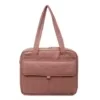 Laptop Shoulder Bag with Velcro, Two-Way Zip, and External Pocket Bean paste color SKU reference