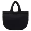 Large-Capacity Polyester Tote with Magnetic Clasp and Inner Pocket Black color SKU reference