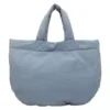 Large-Capacity Polyester Tote with Magnetic Clasp and Inner Pocket Blue color SKU reference