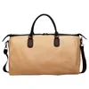 Minimalist Travel Duffel with Two-Way Zip and Adjustable Strap Coffee brown color SKU reference