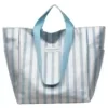 42L Striped PU Travel Tote with Side Pockets Blue color SKU reference
