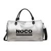 26L PU Weekender Duffel with Metal Clasp Silver color SKU reference