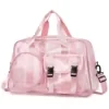 40L Clear PVC Crossbody Travel Bag with Multiple Pockets Pink color SKU reference