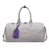 16L Embossed PU Travel Duffel with Pendant Detail Gray color SKU reference
