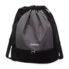 Oxford Drawstring Travel Bag with Shoe Compartment Black color SKU reference