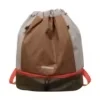 Oxford Drawstring Travel Bag with Shoe Compartment Khaki color SKU reference