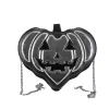 Pumpkin-Heart PU Shoulder Bag Silver color SKU reference
