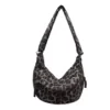 3 L Leopard-Print Corduroy Crossbody Bag Green color SKU reference