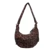 3 L Leopard-Print Corduroy Crossbody Bag Coffee brown color SKU reference