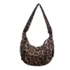 3 L Leopard-Print Corduroy Crossbody Bag Brown color SKU reference