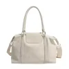 16 L PU Shoulder Tote with Zip-Top Closure White color SKU reference