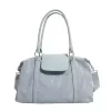 16 L PU Shoulder Tote with Zip-Top Closure Blue color SKU reference