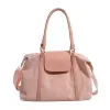 16 L PU Shoulder Tote with Zip-Top Closure Pink color SKU reference