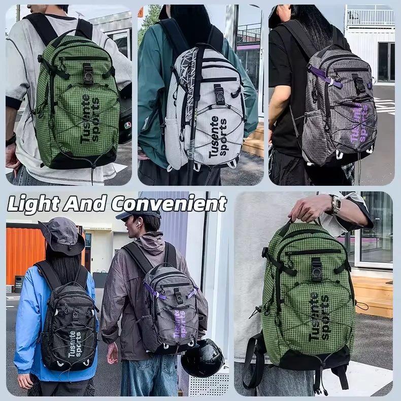 Multi-Pocket Nylon Travel Backpack product reference image