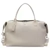 PU Weekender Shoulder Bag with Pendant Detail White color SKU reference