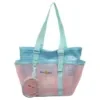 Clear PVC Tote Bag with Exterior Pocket Pink color SKU reference