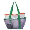 Clear PVC Tote Bag with Exterior Pocket Purple color SKU reference