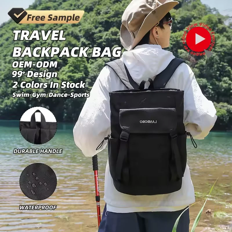 Two-Tone Oxford Backpack with Large Main Compartment product reference image