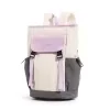 Two-Tone Oxford Backpack with Large Main Compartment White / pale pink color SKU reference