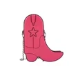 Boot-Shaped PU Crossbody Bag with Star Detail Magenta color SKU reference