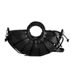 Sector-Shaped PU Handbag with Shoulder Carry Black color SKU reference
