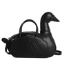 Swan-Shaped PU Crossbody Bag with Adjustable Strap Black color SKU reference