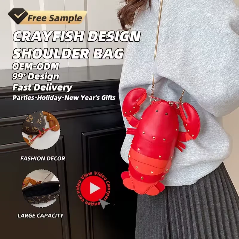 Lobster-Shaped PU Shoulder & Crossbody Bag product reference image