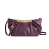 PU Shoulder Bag with Detachable Adjustable Strap Purple color SKU reference