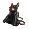 Dog-Shape PU Crossbody Bag with Adjustable Strap Black color SKU reference