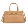 Knitted-Texture PU Shoulder & Crossbody Bag Khaki color SKU reference