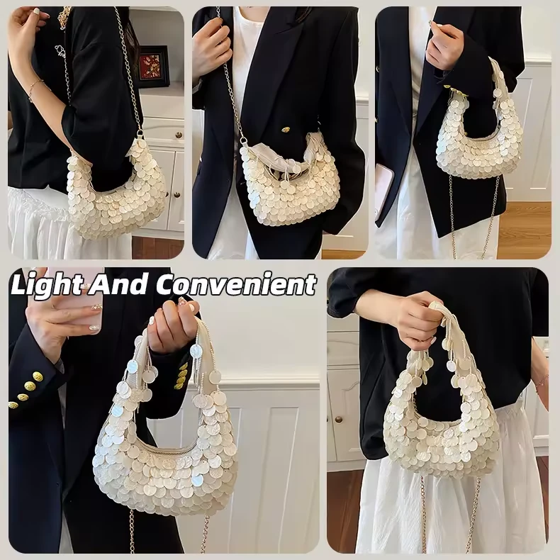 Pearl-Style Beaded Acrylic Evening Crossbody Bag product reference image