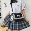 Lace-Bow Crossbody Bag with Adjustable Strap Black color SKU reference