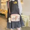 Kawaii Crossbody Purse with Clear Window Pockets Black color SKU reference