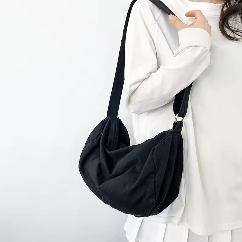 Vintage Solid-Color Crossbody Messenger Bag with Adjustable Strap product reference image