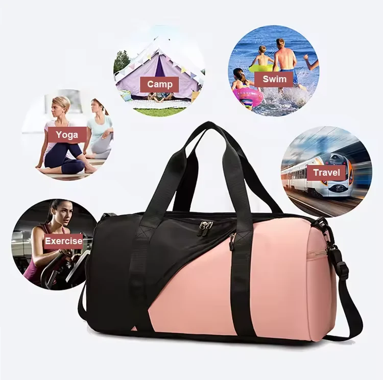 Color-Block Travel Duffel with Trolley Sleeve and Shoe Pocket product reference image