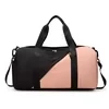 Color-Block Travel Duffel with Trolley Sleeve and Shoe Pocket Pink and Black color SKU reference