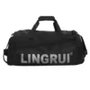 Custom Print Team Gym Duffel with Shoe Compartment Black color SKU reference