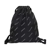 Printed Drawstring Gym Backpack with Lightweight Carry Black color SKU reference