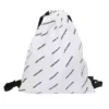 Printed Drawstring Gym Backpack with Lightweight Carry White color SKU reference
