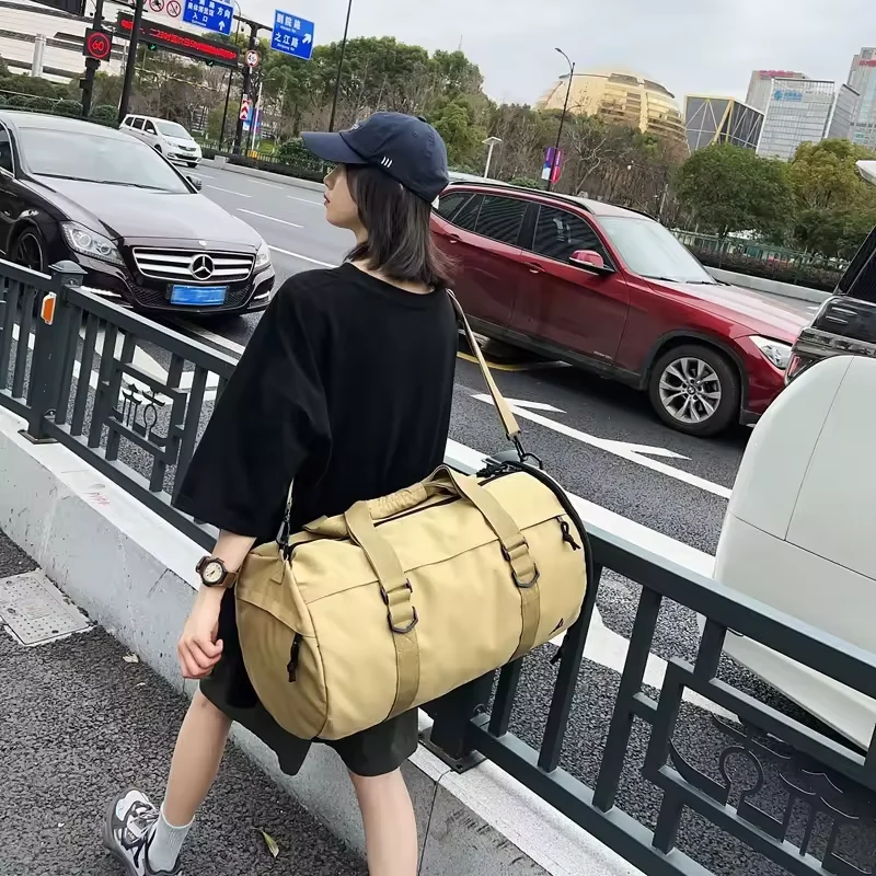 Round Gym Duffel Bag with Shoe Compartment product reference image