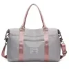 Travel and Gym Duffel Bag with Two Size References Gray Pink Trim color SKU reference