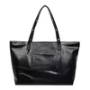 22 L Minimalist PU Shoulder Travel Tote Black color SKU reference