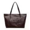 22 L Minimalist PU Shoulder Travel Tote Coffee Brown color SKU reference