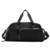 Nylon Gym Duffel with Shoe Compartment and Dry/Wet Pocket Black color SKU reference