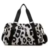 Cow-Print Nylon Gym and Weekender Duffel Black and White Cow Print color SKU reference