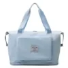 Expandable Nylon Travel Tote with Trolley Sleeve Sky Blue color SKU reference