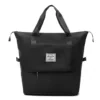 Expandable Nylon Travel Tote with Trolley Sleeve Black color SKU reference