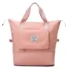 Expandable Nylon Travel Tote with Trolley Sleeve Blush Pink color SKU reference